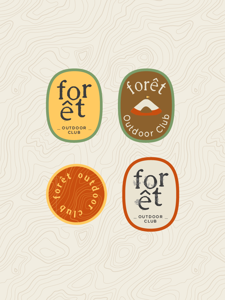 Illustrations of four different forêt patches.