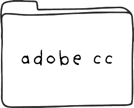 A file folder icon that says Adobe CC.