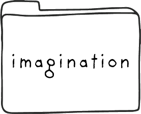 A filefolder icons that says imagination.