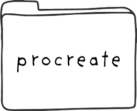 A filefolder icons that says Procreate.